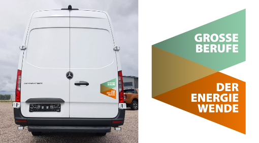 Bild von A4 = 210 x 280 mm Konturschnitt | Autoaufkleber «Grosse Berufe der Energiewende»